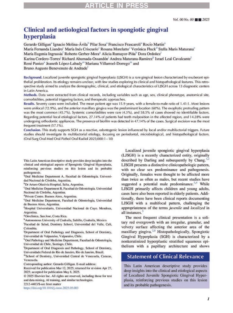 thumbnail of Factores clínicos y etiológicos en la hiperplasia gingival espongiótica