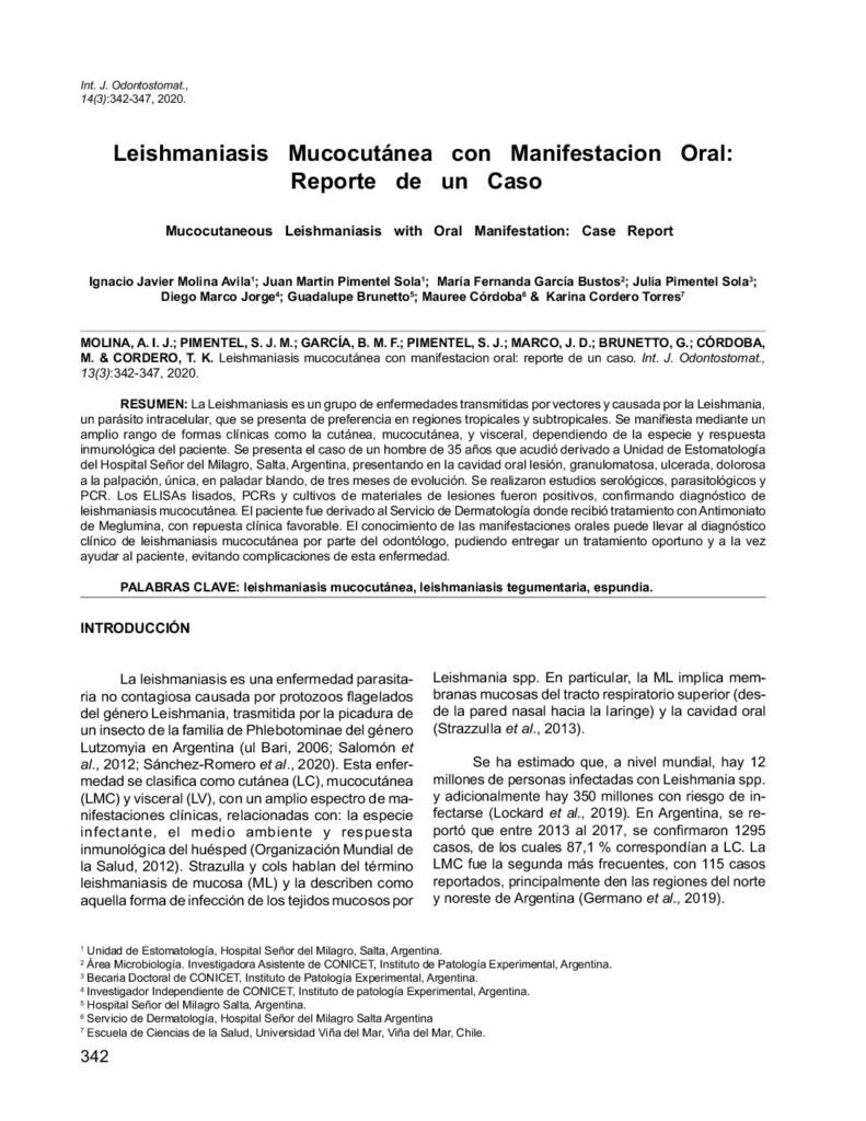 thumbnail of Leishmaniasis mucocutanea con manifestacion oral