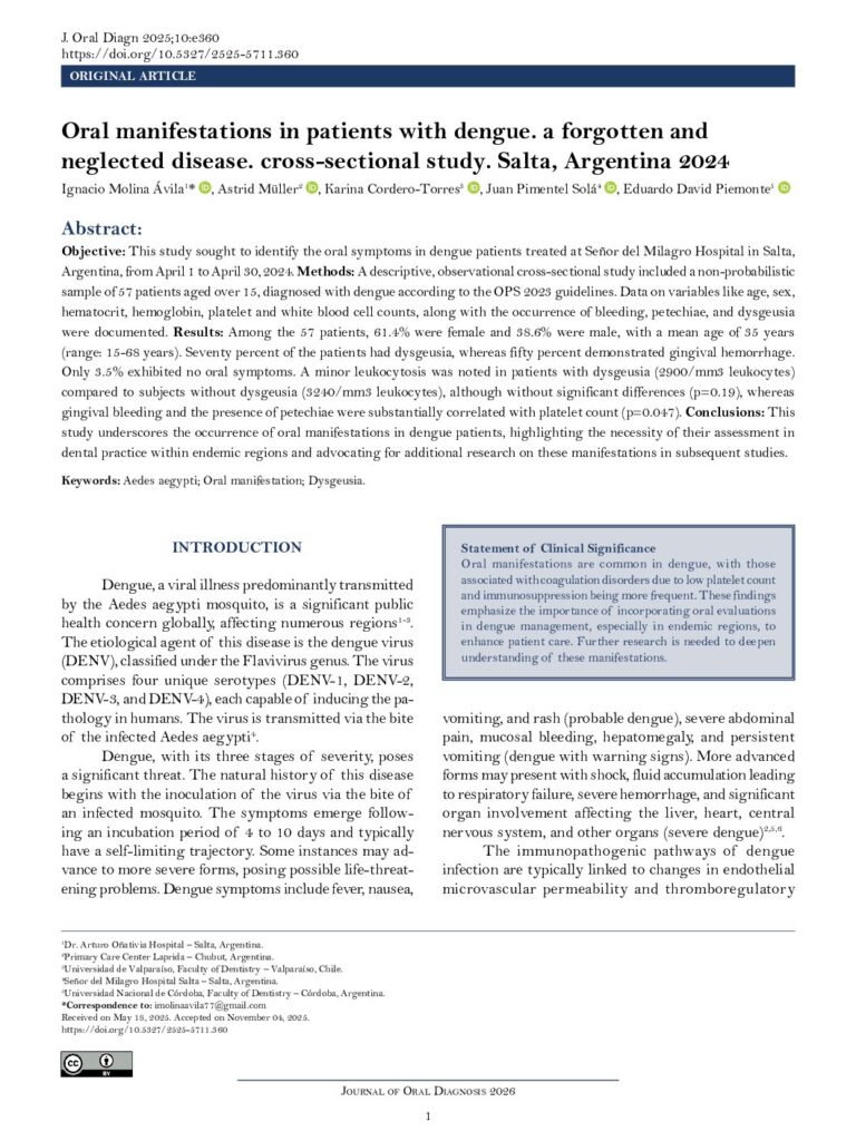 thumbnail of Oral manifestations in patients with dengue