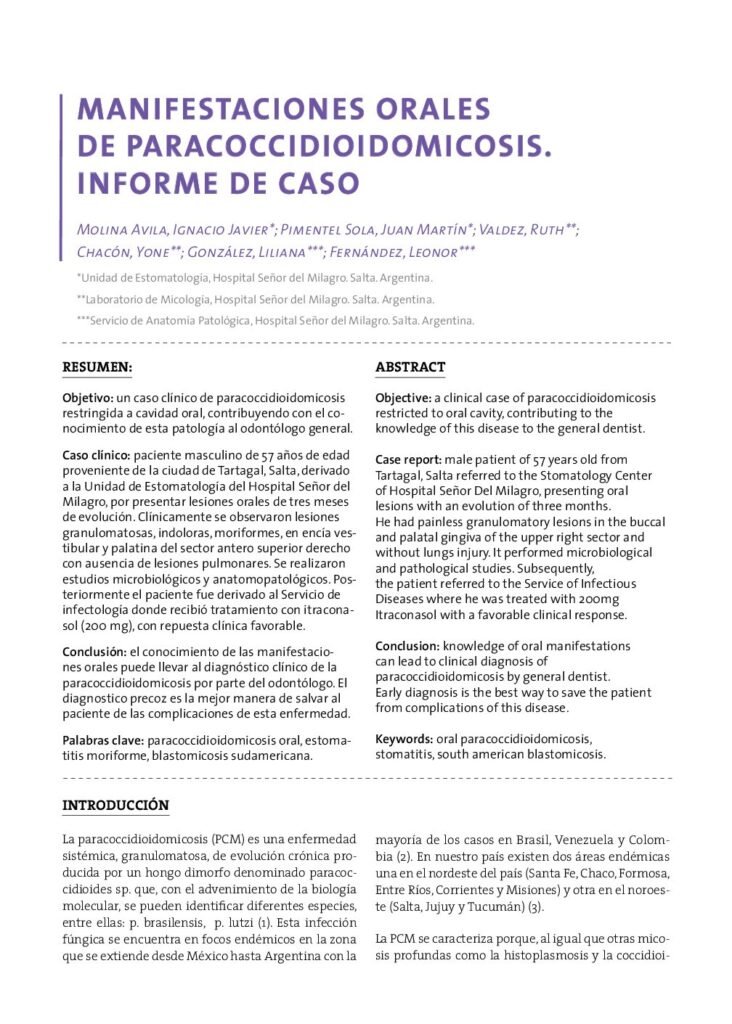 thumbnail of Paraccocidioidomicosis